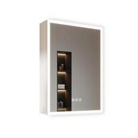 SPIEGELSCHRANK mit Beleuchtung Weiß 75/50 cm - Weiß, Metall (50/14.5/70cm) - EMKE