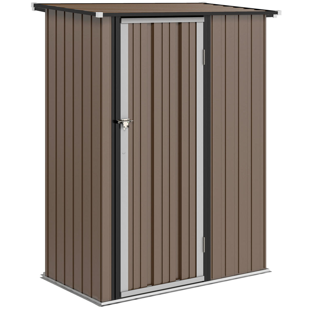GERÄTEHAUS mit Pultdach 1,07 m² 142 x 84 x 189 cm Braun - Braun, Metall (86/189/142cm) - Outsunny