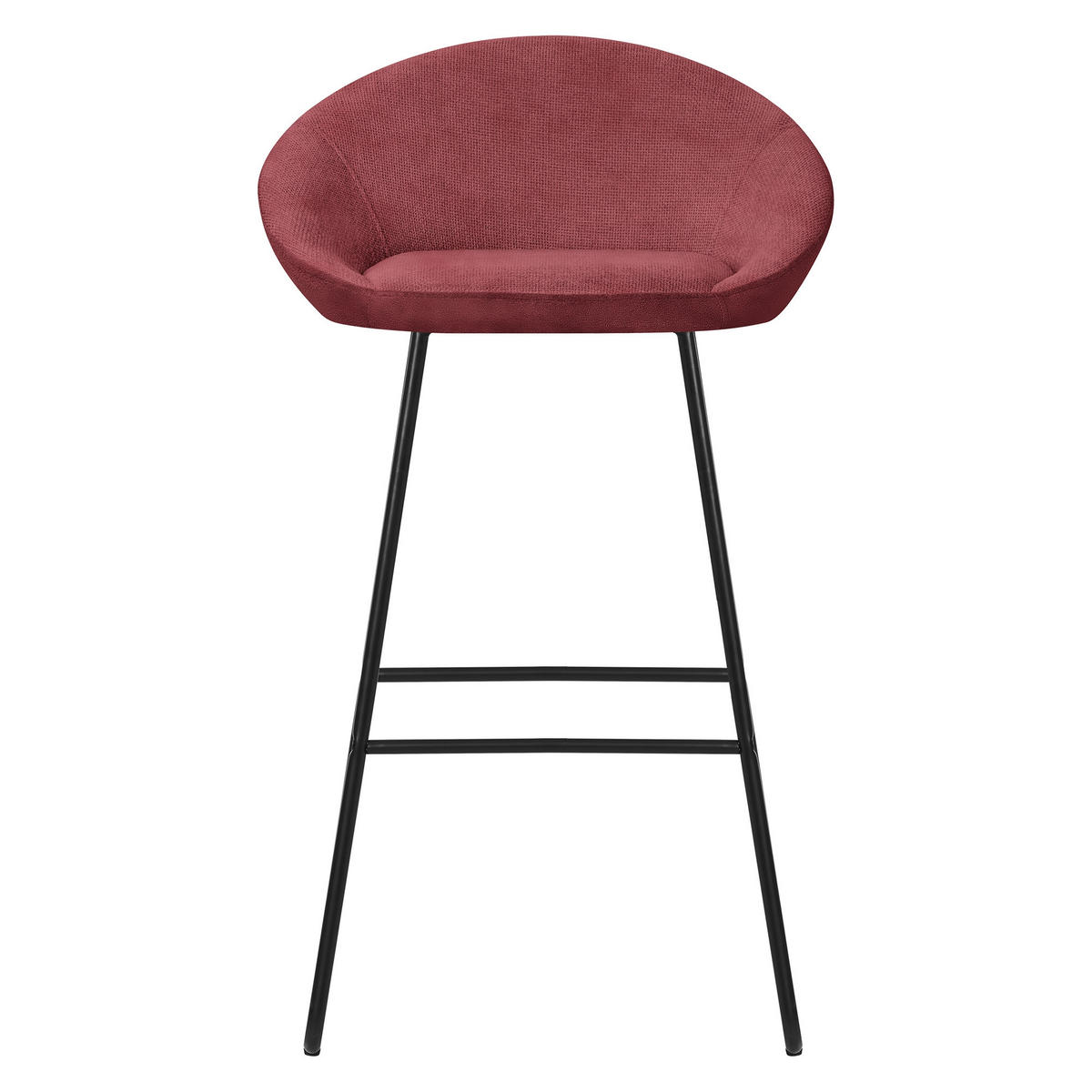 BARHOCKER 2er Set Rot mit Stoffbezug - Rot/Schwarz, Metall (56/94/50cm) - ML-DESIGN