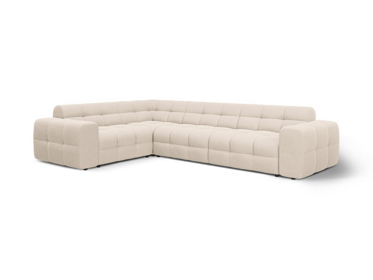 ECKSOFA links Kendal aus strukturiertem Stoff beige 6 Sitzplätze - Beige, Textil (231/332cm) - Micadoni