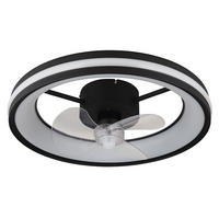 LED DECKENLEUCHTE Ventilator Metall Schwarz - Schwarz, Metall (49.5/49.5/15cm) - Globo Lighting