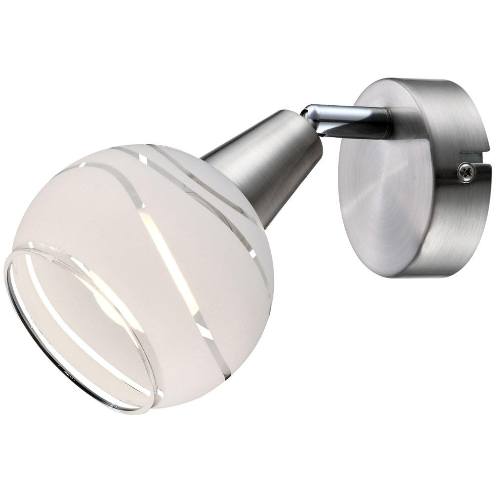 LED WANDLEUCHTE Elliott Silber - Silberfarben, Glas (10/15/19cm) - Globo Lighting