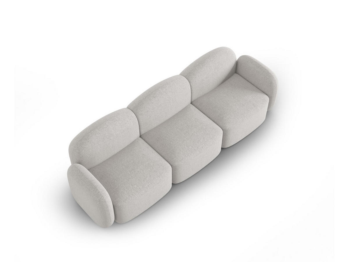 SOFA Blair aus Chenille-Stoff silber meliert 3 Sitzplätze - Silberfarben, Textil (87/80/272cm) - Micadoni