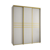 SCHWEBETÜRENSCHRANK 235,2/190/45 3-türig - Goldfarben/Weiß, Holz/Metall (190/235/45cm) - Abiks Möbel