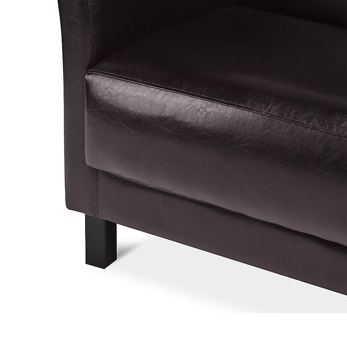 2-SITZER-SOFA ESPECTO Lederoptik, Braun - Schwarz/Braun, Textil (67/71/130cm) - KONSIMO®
