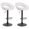 BARHOCKER 2er Set Mekim Kunstleder Weiß Schwarz - Weiß, Leder/Metall (53/80/47cm) - DELUKE
