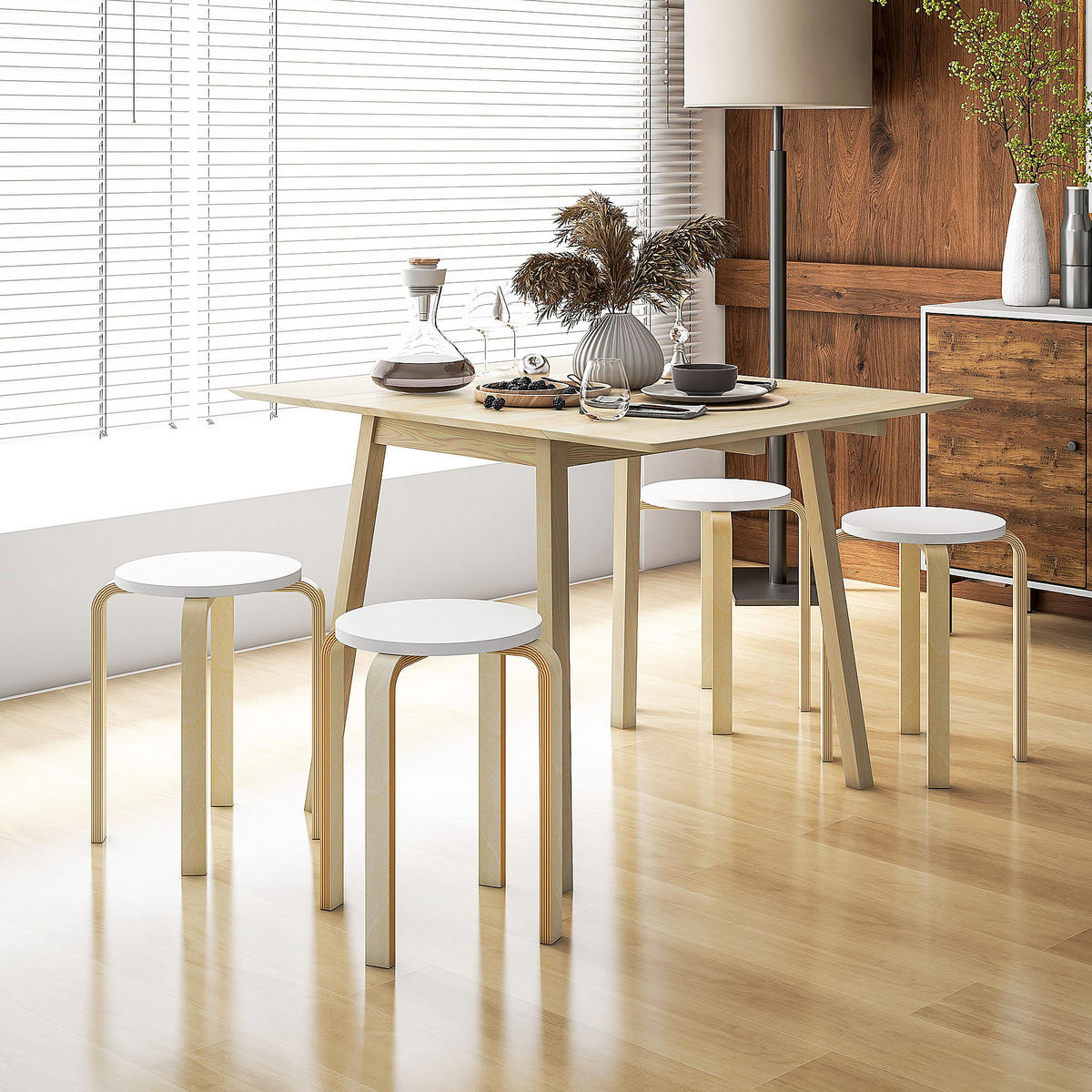 HOCKER Weiß 4 Stück - Weiß, Kunststoff (40/45/40cm) - GiPP
