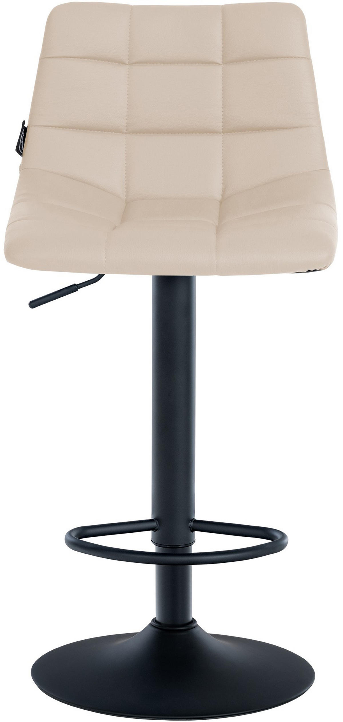 BARHOCKER 2er Set James Kunstleder schwarz creme - Schwarz/Naturfarben, Kunststoff/Metall (43/108.5/46.5cm) - TPFLiving