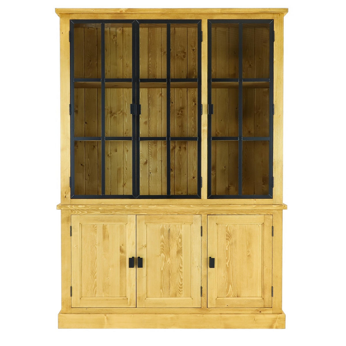 VITRINE aus Massivholz Industrial - Honig, Holz (160/223/45cm) - Seart