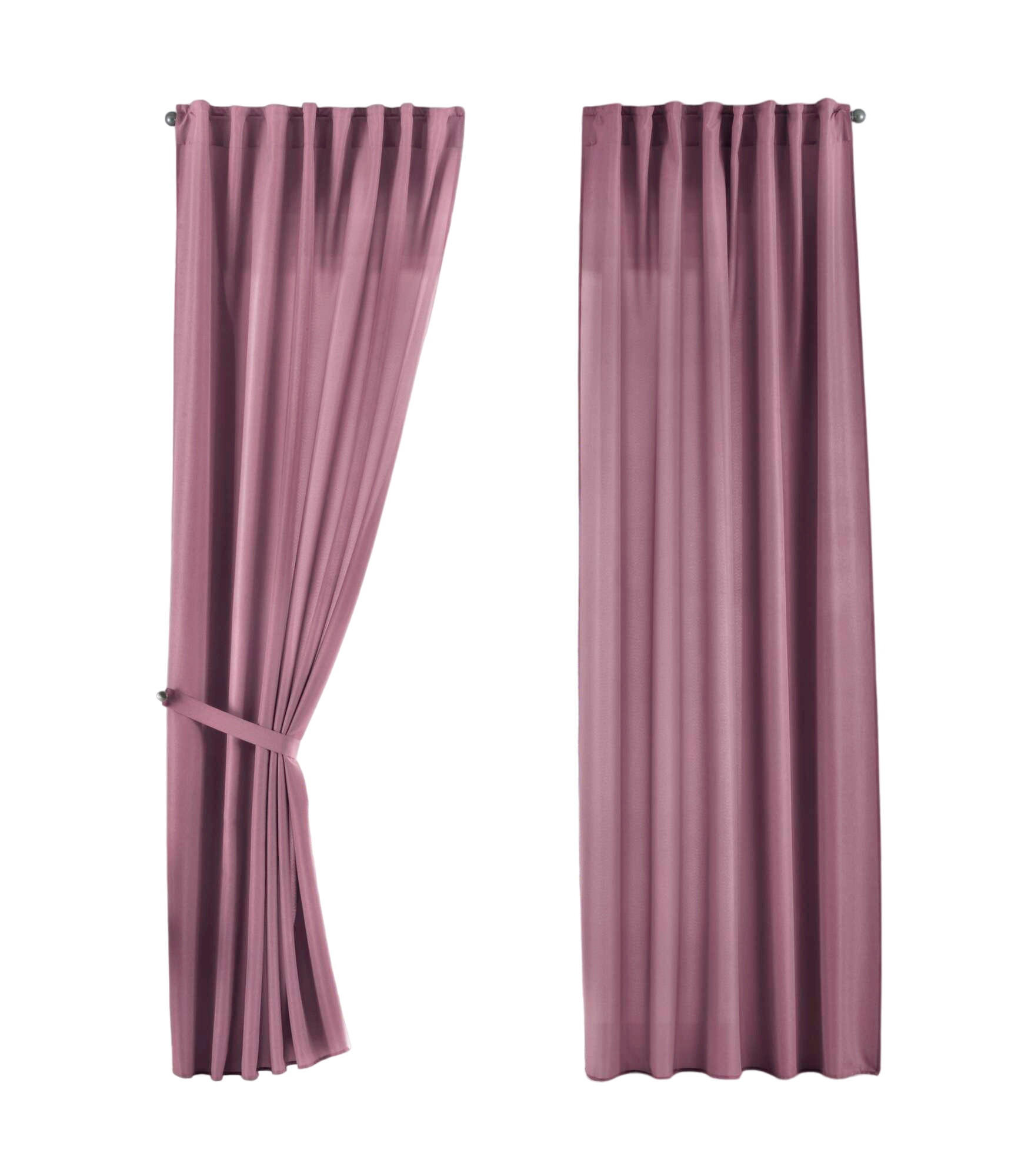 SCHLAUFENGARDINE 2ER SET »Jena« HxB 225x140 cm Altrosa - Rosa, Textil (140/225cm) - Gardinenbox