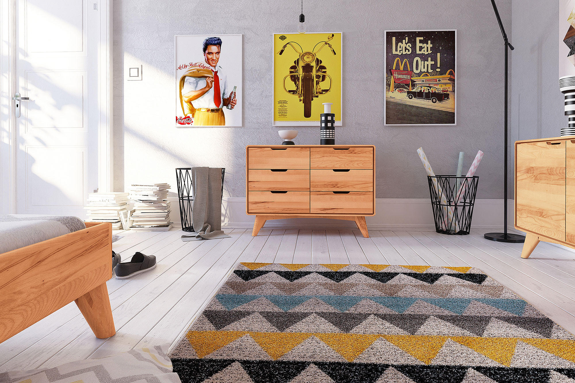 Thumbnail - byoak Kommode, Kernbuche, Holz, Echtholz,Kernbuche, 90x63x40 cm, Wohnzimmer, Kommoden & Sideboards, Kommoden
