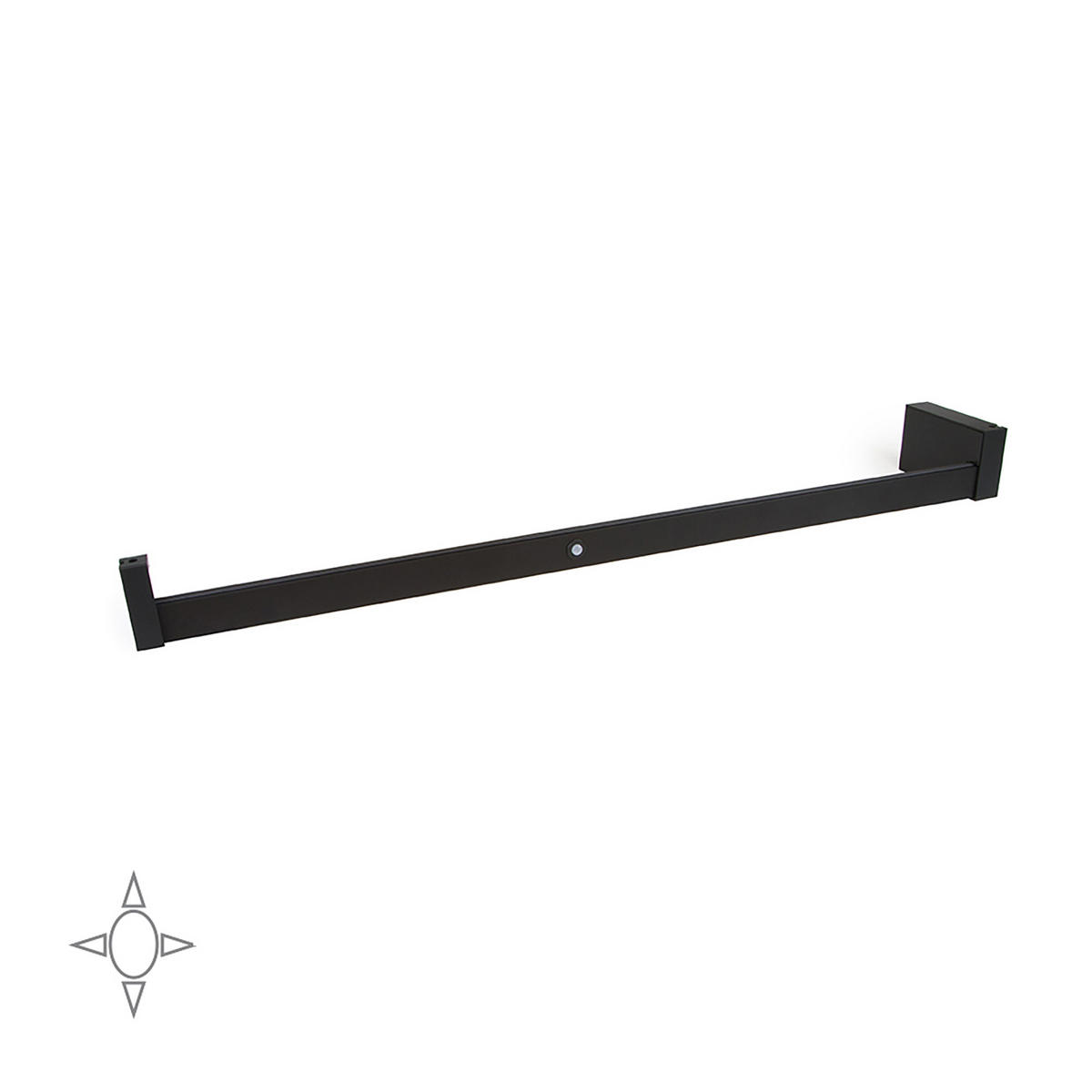 GARDEROBENSTANGE mit LED-Licht Castor, mit abnehmbarer Batterie und Bewegungssensor, L858mm, Kunststoff und Aluminium, Mokka metallic - Mokka, Kunststoff (7/4/98cm) - EMUCA