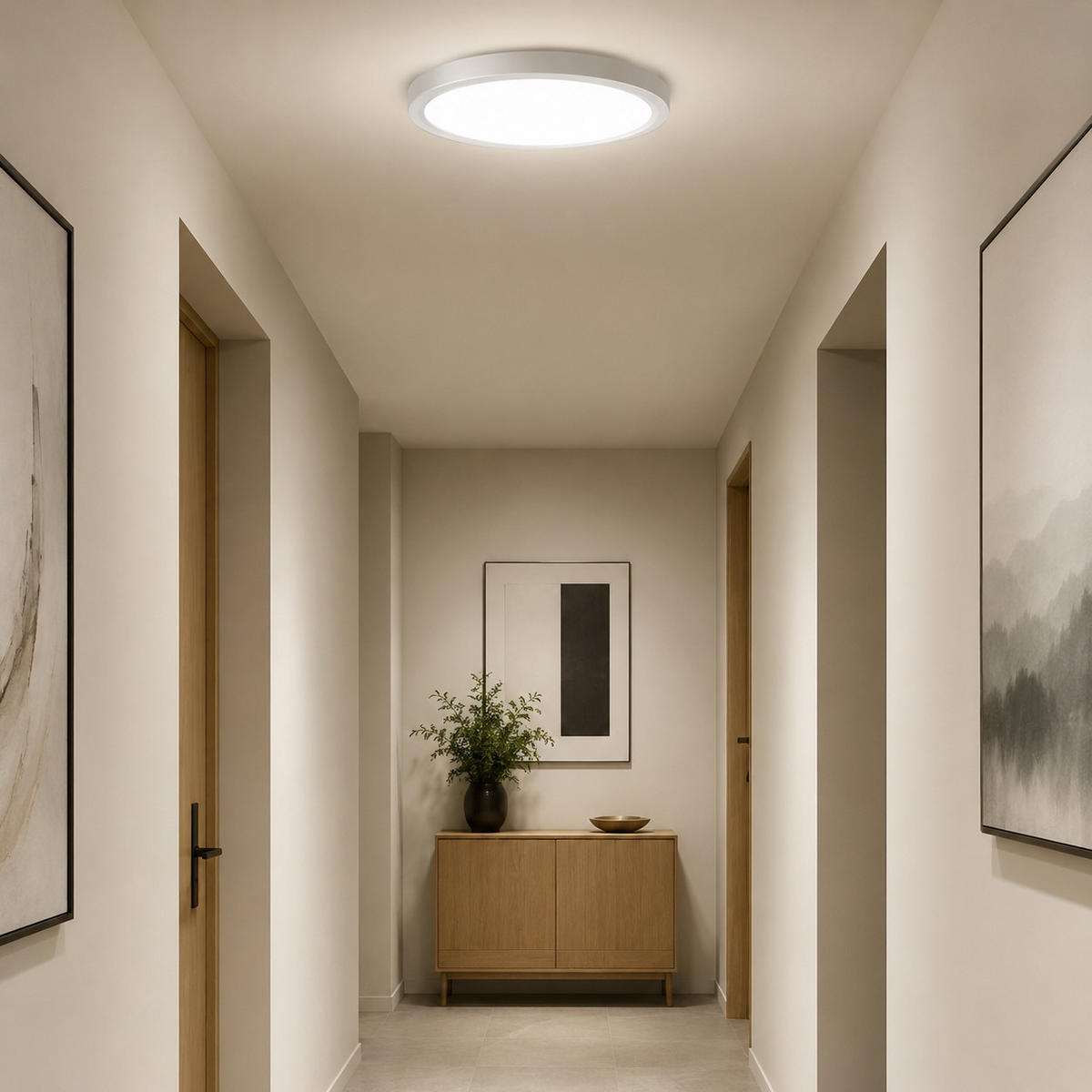 DECKENLEUCHTE CE1011DF LED mit Dämmerungssensor und Bewegungsmelder - Weiß, Kunststoff (24/24/2.9cm) - LOVHAUS