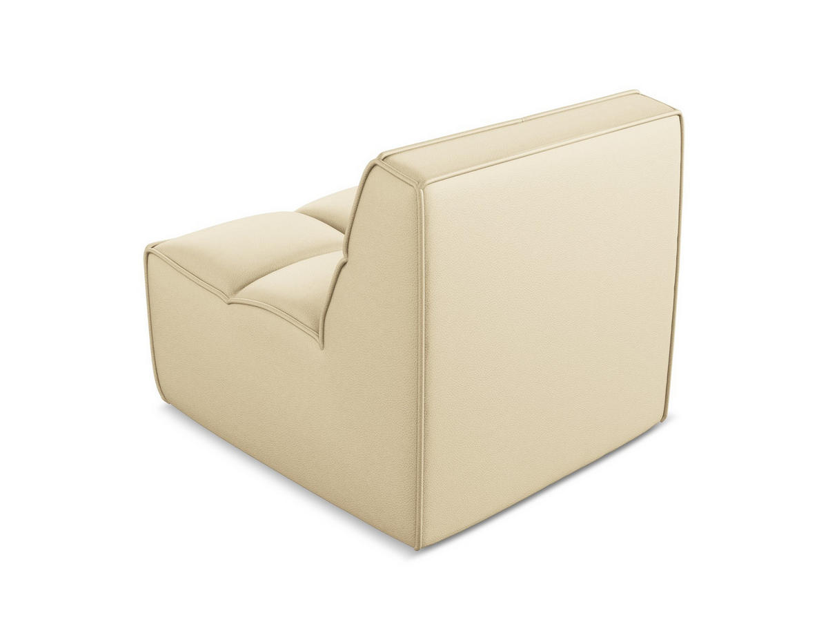 SESSEL Kunstleder Beige - Beige/Schwarz, Leder/Kunststoff (80/75/93cm) - Makamii
