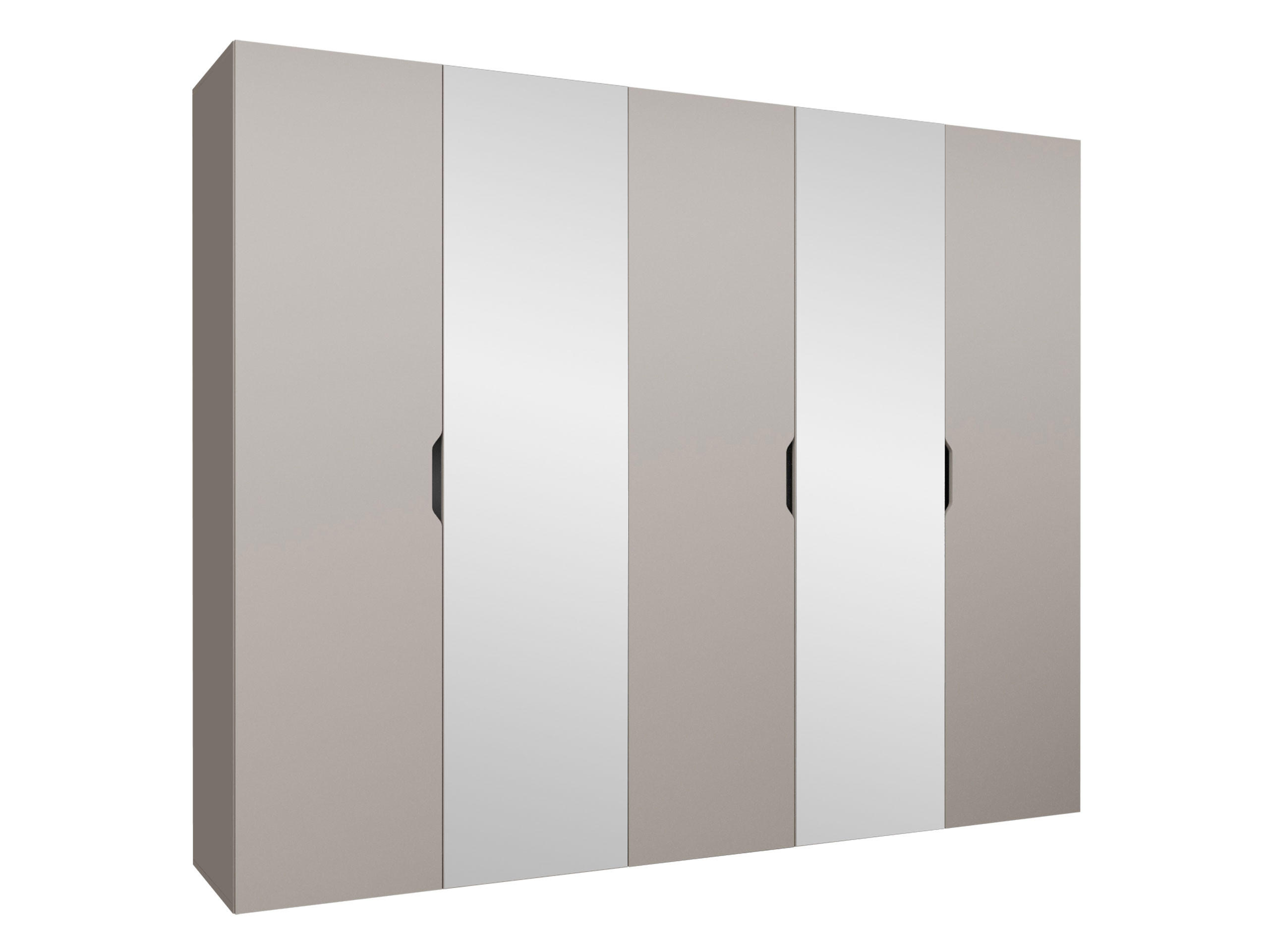 DREHTÜRENSCHRANK Malaga 250 mit Frontspiegel - Kaschmir, Holzwerkstoff (250/202/52cm) - MIRJAN24