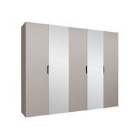 DREHTÜRENSCHRANK Malaga 250 mit Frontspiegel - Kaschmir, Holzwerkstoff (250/202/52cm) - MIRJAN24