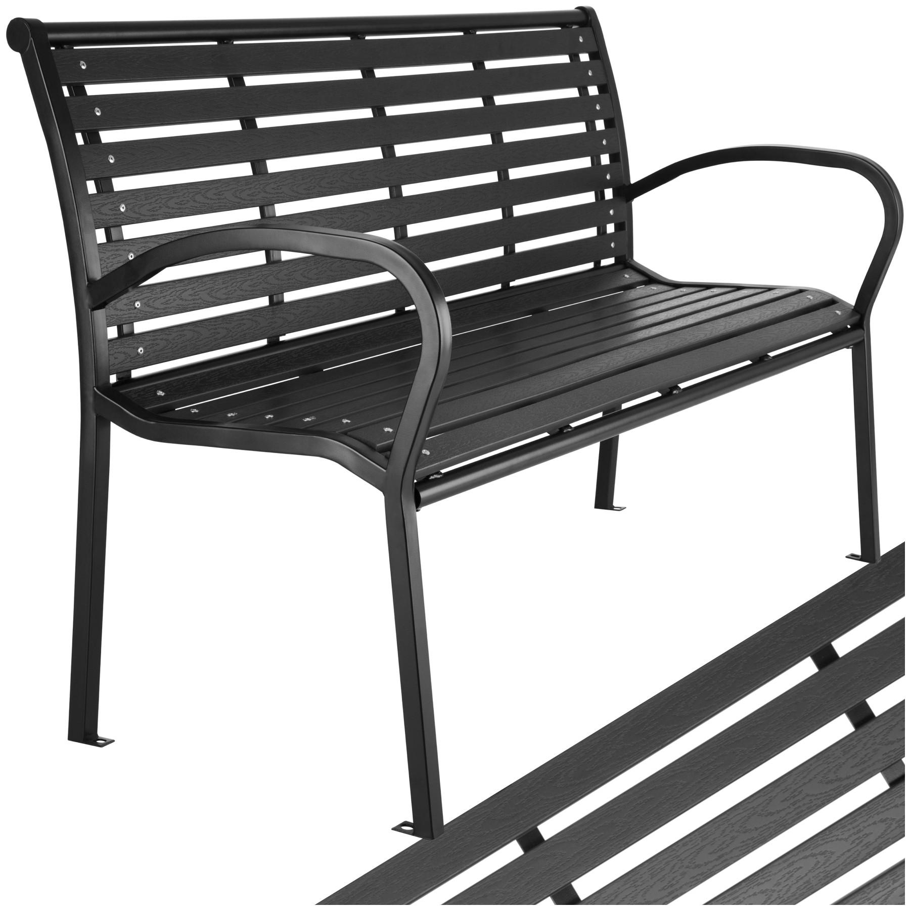 GARTENBANK Pino,126 x 62 x 81,5 cm,schwarz - Schwarz, Metall (62/81.5/126cm) - tectake