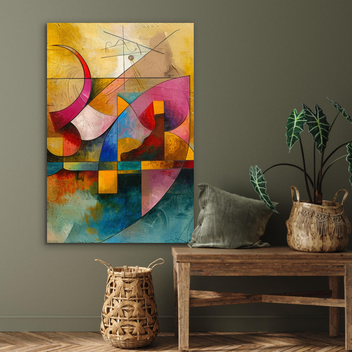 METALLBILD Kunst - Abstrakt - Modern 60x90 cm - Gelb, Metall (60/90cm) - MuchoWow