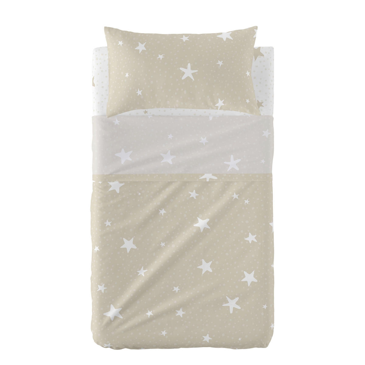 BETTWÄSCHE 2er-Set teiliges little star 120x180 cm (kinderbett) beige - Beige, Textil (120/180cm) - Happy Friday