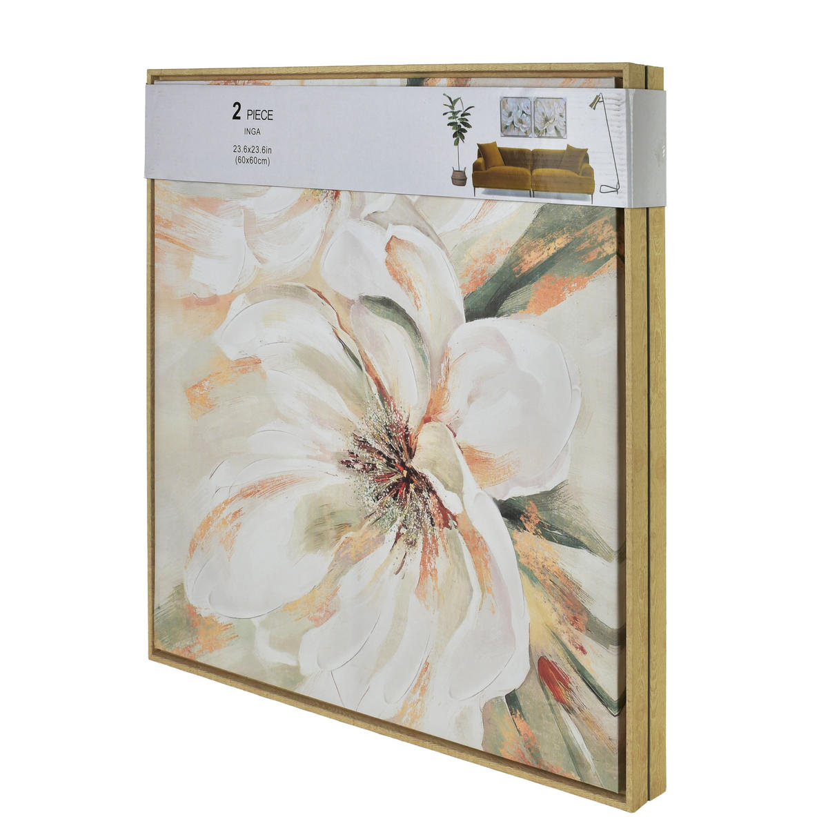 BILD Inga 2er Set 60/3/60 cm Kunstoff - Beige, Kunststoff (60/60cm) - Mondex