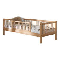 TAGESBETT Kelci 90x200 mit Rausfallschutz Umrandung Buche massiv natur - Buchefarben, Holz (90/200cm) - 58aufmkessel