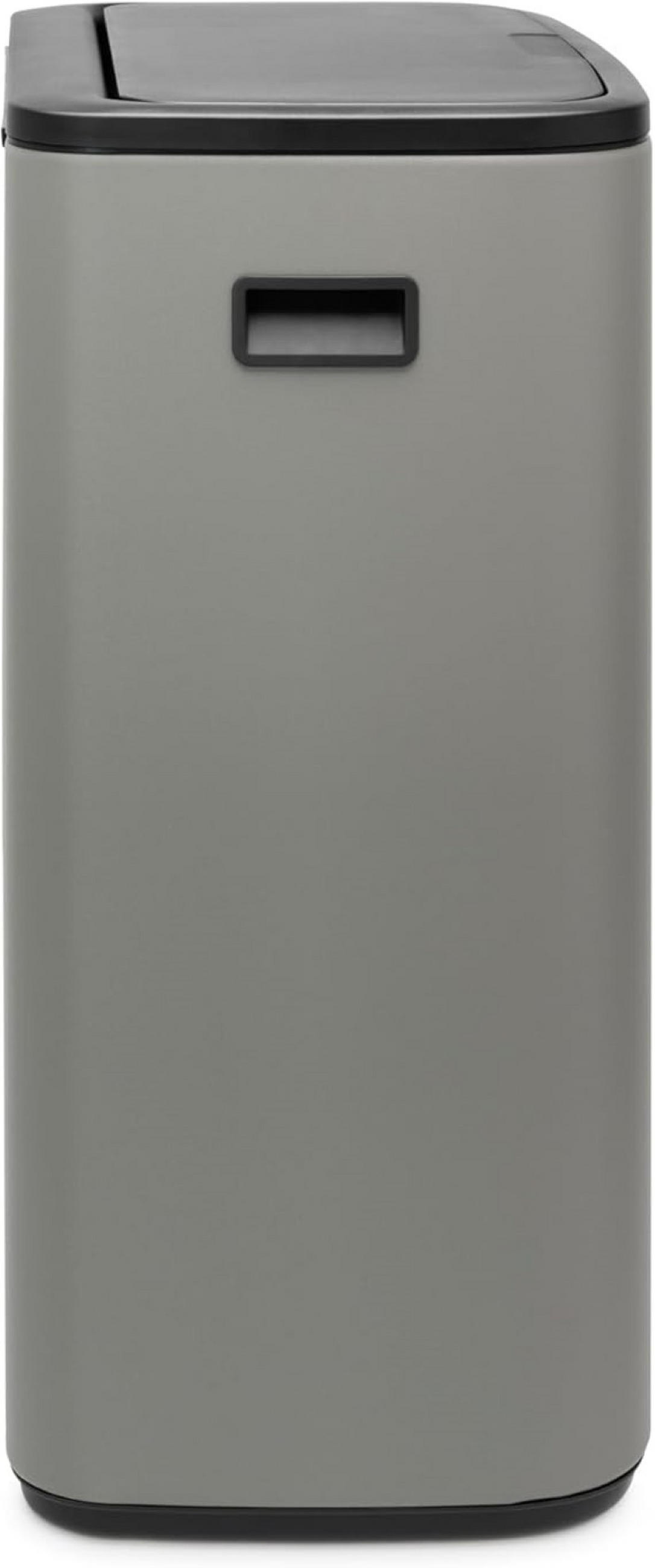 MÜLLEIMER Hochwertiger Mit Touch Öffnung 2 x 30 Liter 65,6 x 54,5 x 31 cm Grau - Grau, Metall (54.5/65.6/31cm) - PROREGAL