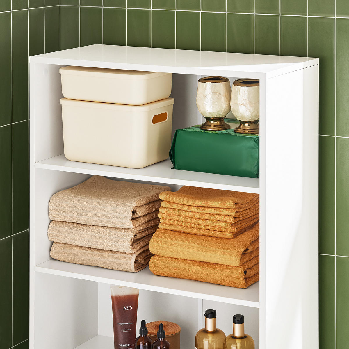 HOCHSCHRANK Weiß - Weiß, Holzwerkstoff/Metall (65/170/32cm) - SoBuy