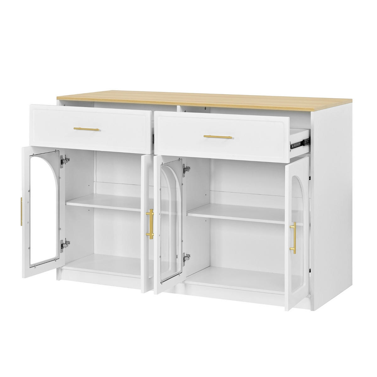 KÜCHENINSEL Mit LED-Beleuchtung, Freistehender , Für Esszimmer Und Küche, 135/55/91 cm - Weiß, Holzwerkstoff (55/91/135cm) - Rolipo