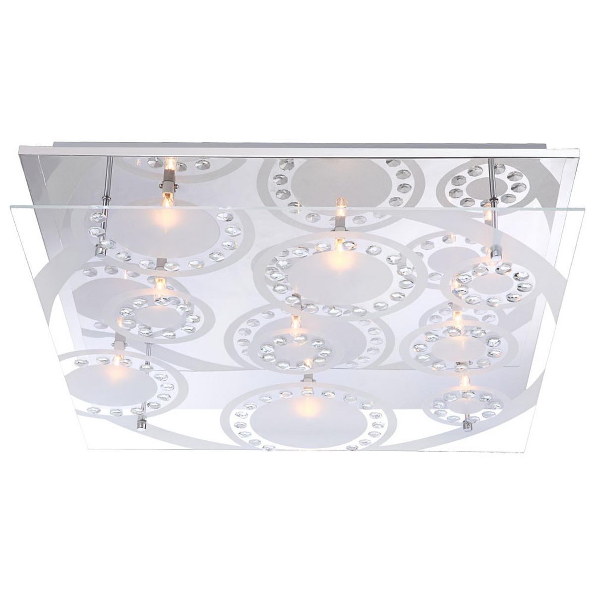 LED DECKENLEUCHTE Dianne Silber Chrom - Silberfarben, Glas (50/50/9cm) - Globo Lighting
