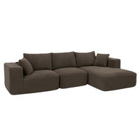 SOFA SET Braun - hnědá, textil (276/58/154cm) - MCW