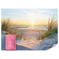 FOTOTAPETE Strand Meer Sonnenuntergang Landschaft 3D 450x315 - Blau/Gelb, Papier (450/315cm) - Muralo