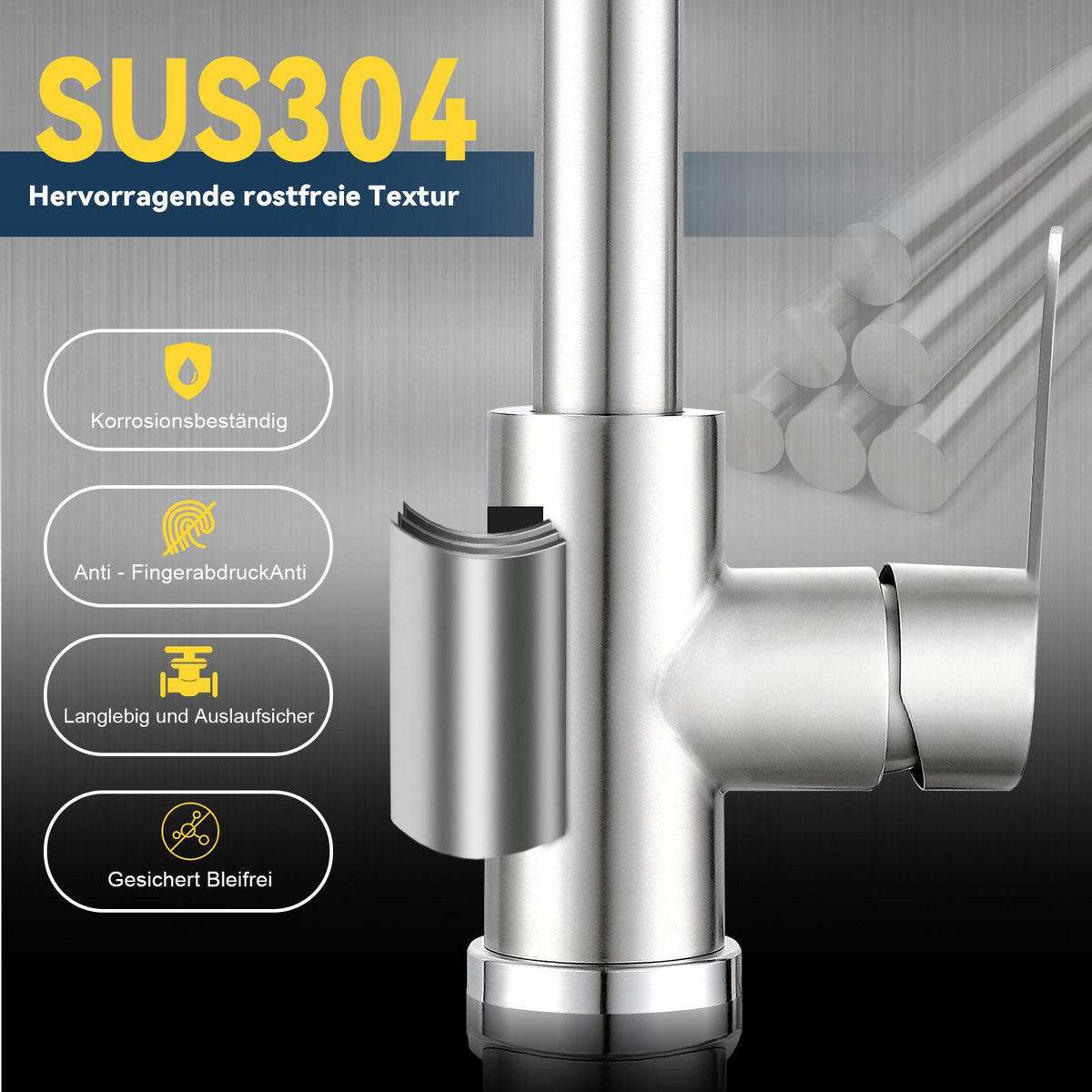 KÜCHENARMATUR Einbeck II 34/19.5/19.5cm - Weiß, Kunststoff (19.5/19.5/34cm) - Nettlife