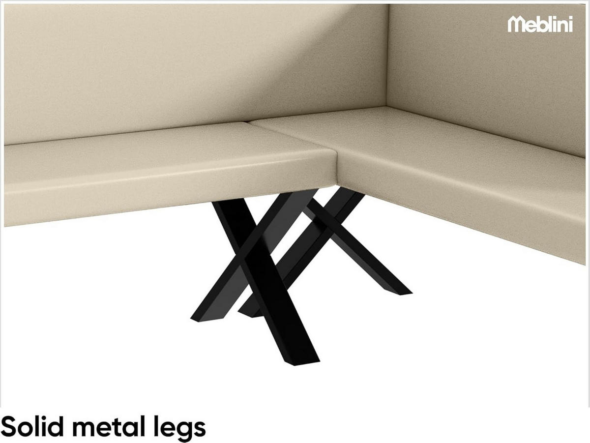 ECKBANK TONI_X - Creme, Leder (142/196cm) - Meblini