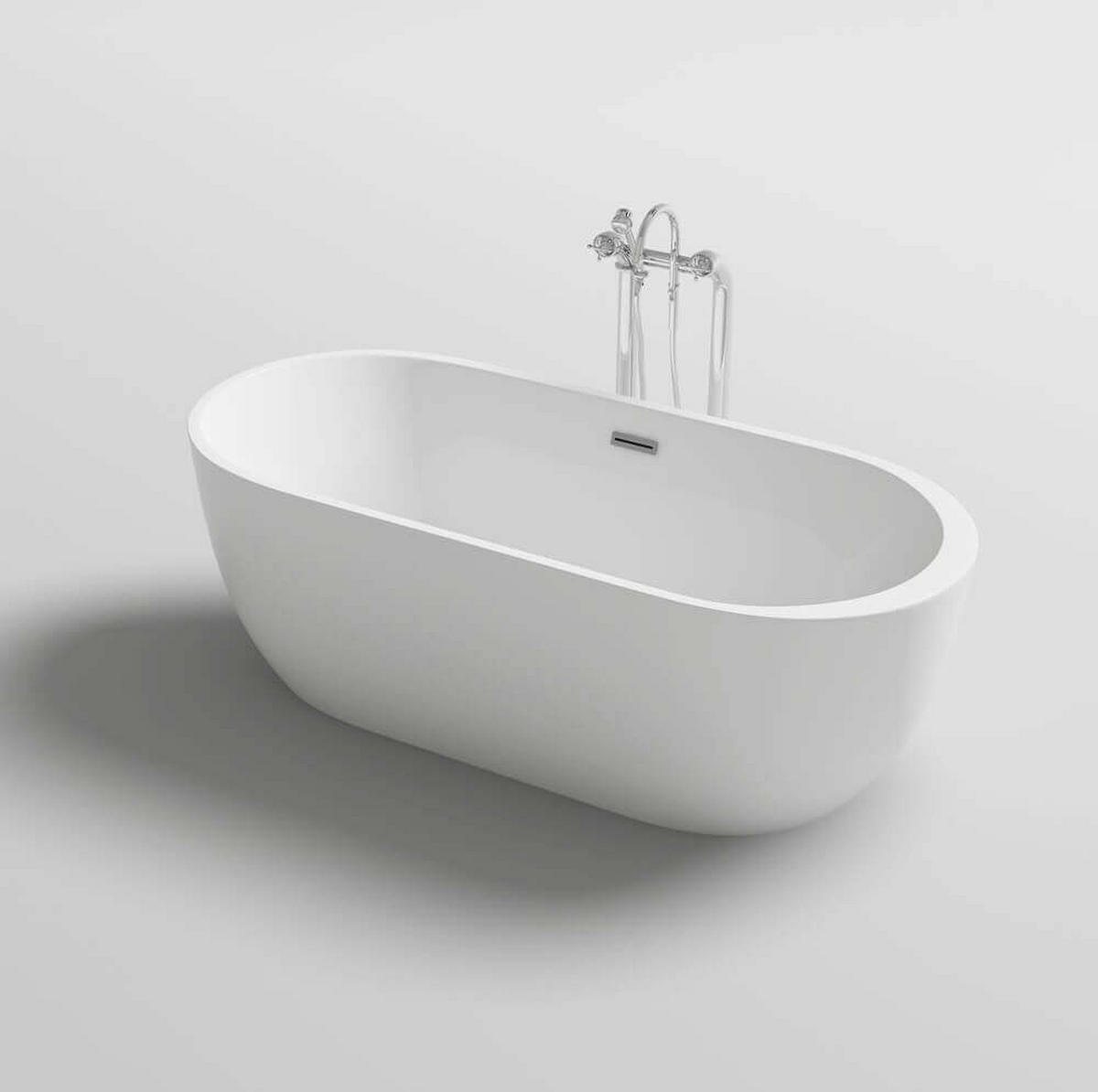 FREISTEHENDE Badewanne CODO - 170 x 80 cm Weiß - Weiß, Keramik (170/58/80cm) - Home Deluxe