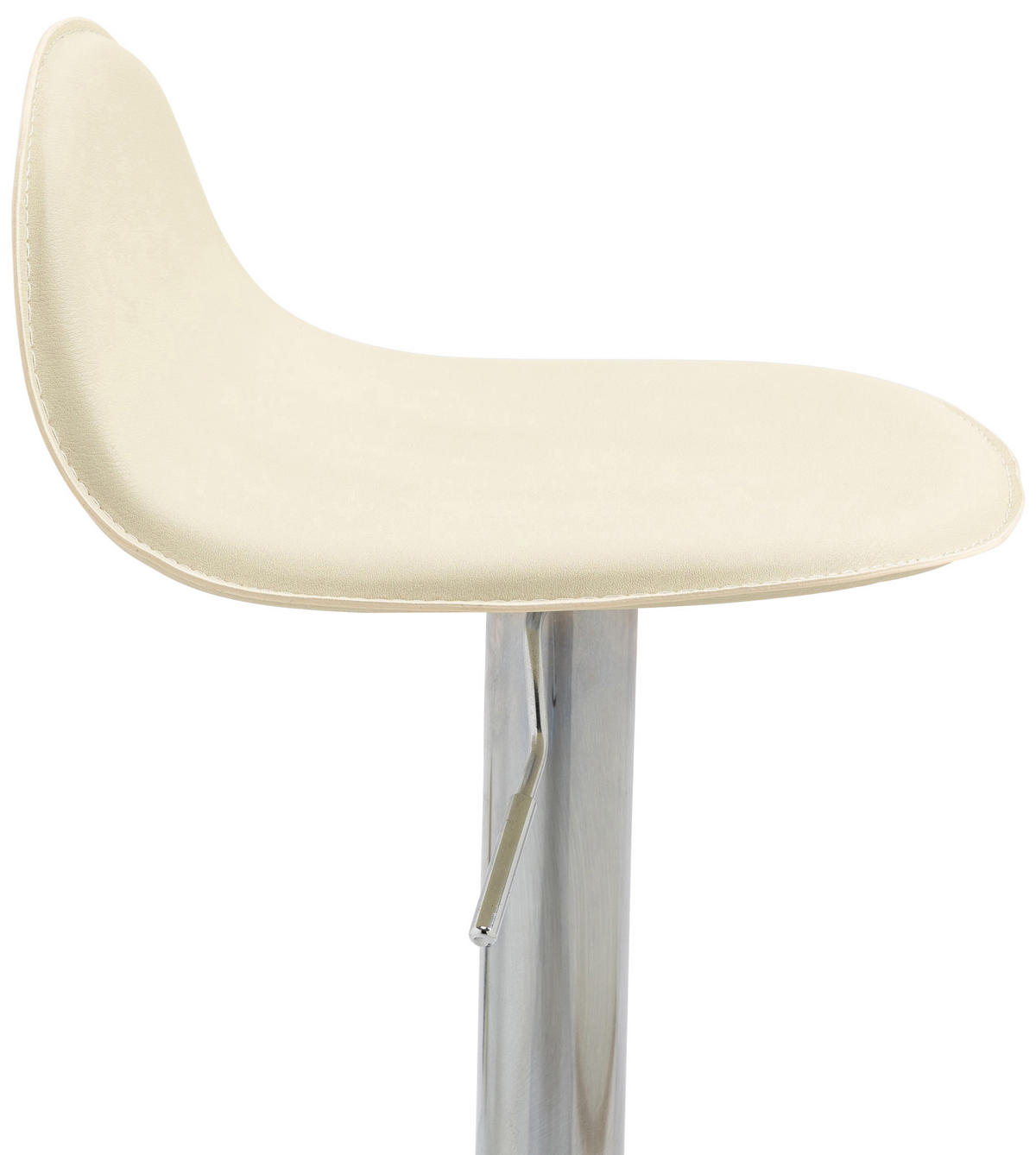 BARHOCKER Lederlook creme - Chromfarben/Creme, Textil/Metall (39/73/41cm) - CLP