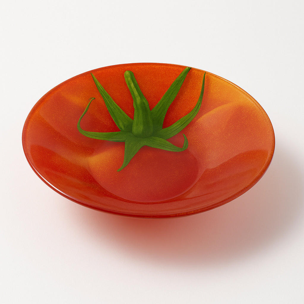 SERVIERPLATTE Aria Fresh Rot 25x25xh5 cm Glas - Rot, Glas (25/5/25cm) - Mondex