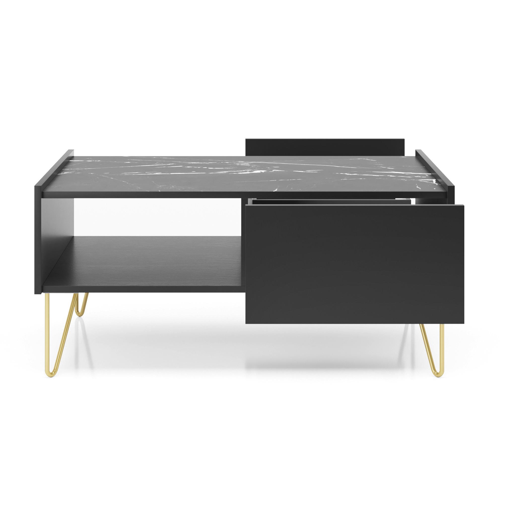 Thumbnail - Masseno Couchtisch, Graphit, Holzwerkstoff, 2 Schubladen, Rechteckig, 97x45x65 cm, Wohnzimmer, Wohnzimmertische, Couchti...