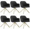 DREHSTUHL 6er Set Lona 56 x 59 x 81 cm schwarz/gold - Goldfarben/Schwarz, Textil (56/81/59cm) - tectake