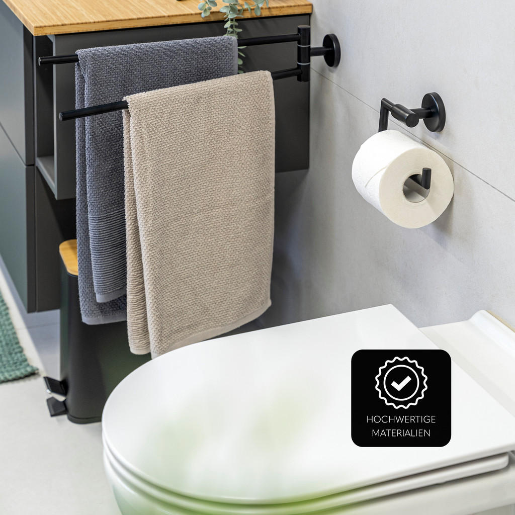 Thumbnail - bremermann Toilettenpapierhalter, Schwarz, Kunststoff, 15.5x11x6 cm, Badezimmer, ,