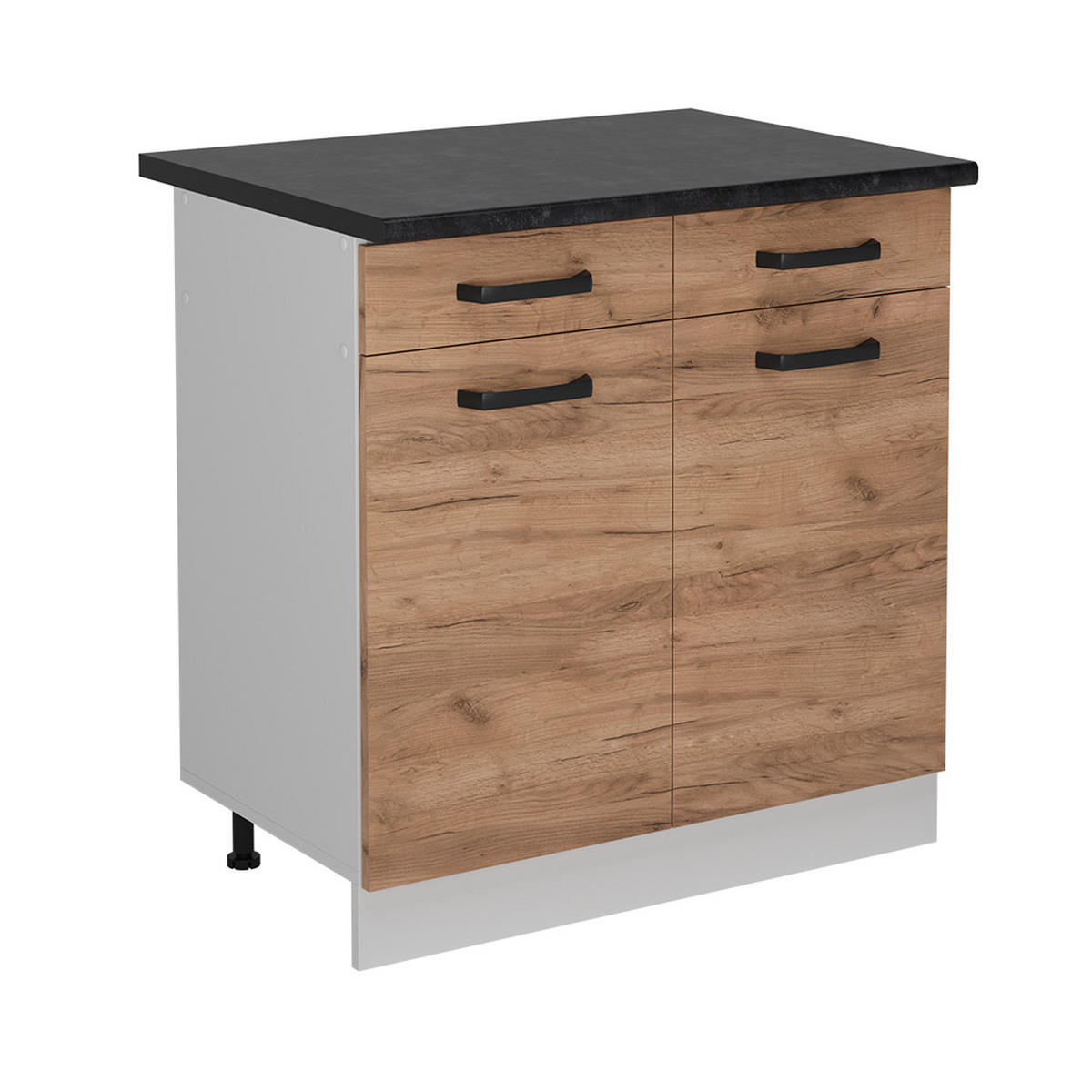 KÜCHENUNTERSCHRANK R-Line Goldkraft Eiche 80 cm AP Anthrazit - Honigeiche/Eiche Wotan, Holzwerkstoff (80/81.6/60cm) - Vicco