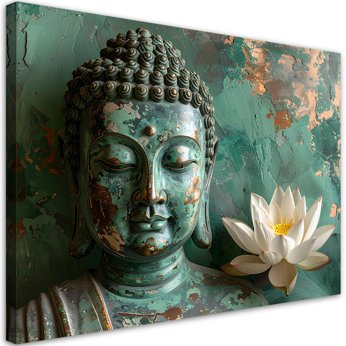 LEINWANDBILD Zen und Orientalisch 90x60cm - Türkis, Textil (90/60cm) - Feeby