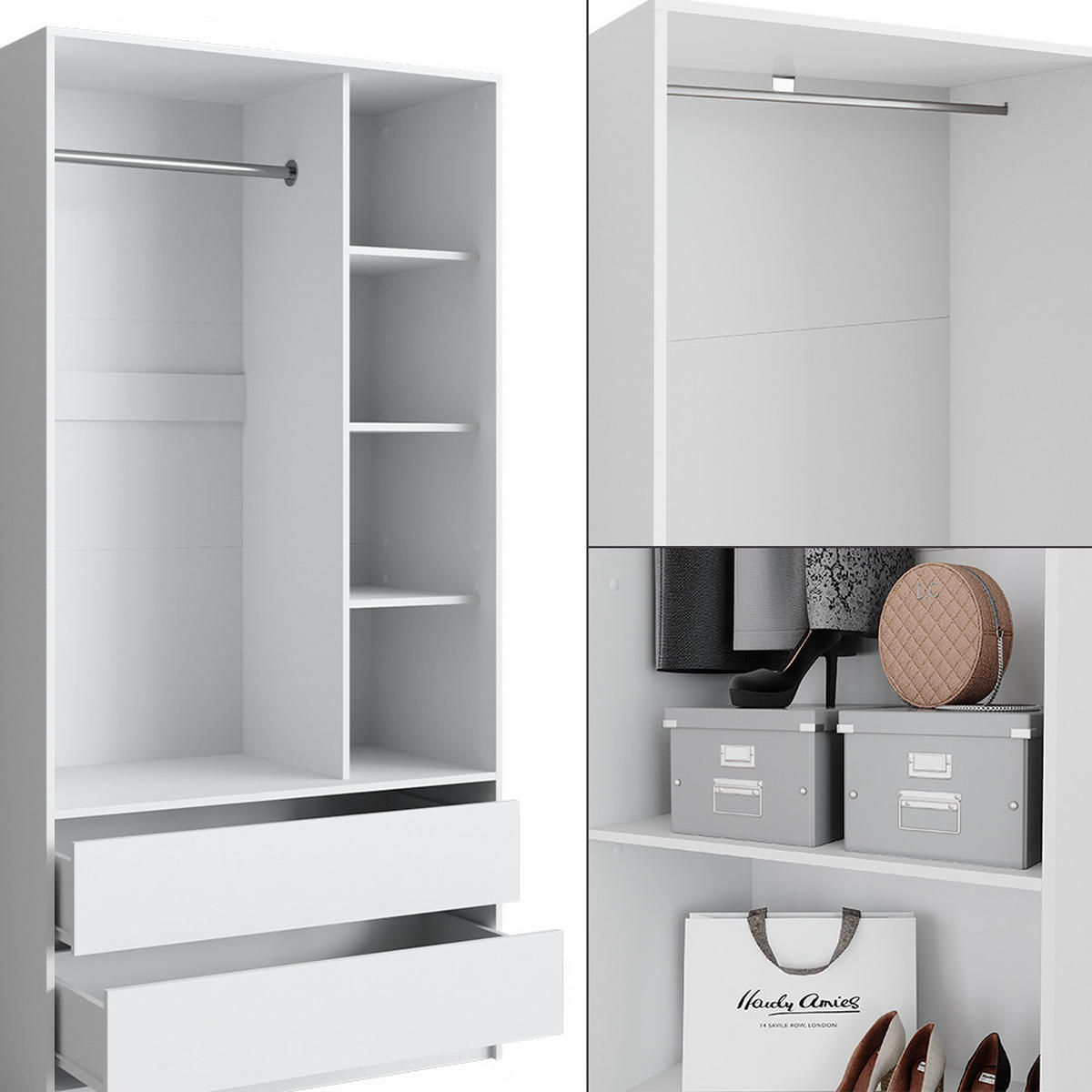 ŠATNÍ SKŘÍŇ Elmo Bílá - bílá, kompozitní dřevo (180/200/50cm) - Vicco