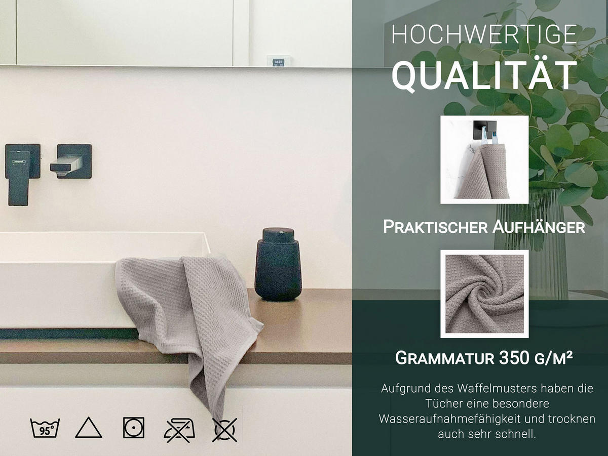 SEIFTÜCHER, 10er-Set, 30x30 cm, 100% Baumwolle, Grau - Grau, Textil (30/30cm) - Zollner