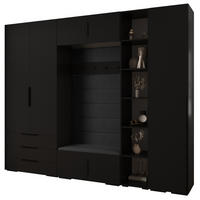 GARDEROBEN-SET 236,7/290/47 - Schwarz, Holz/Kunststoff (290/236.7/47cm) - Abiks Möbel