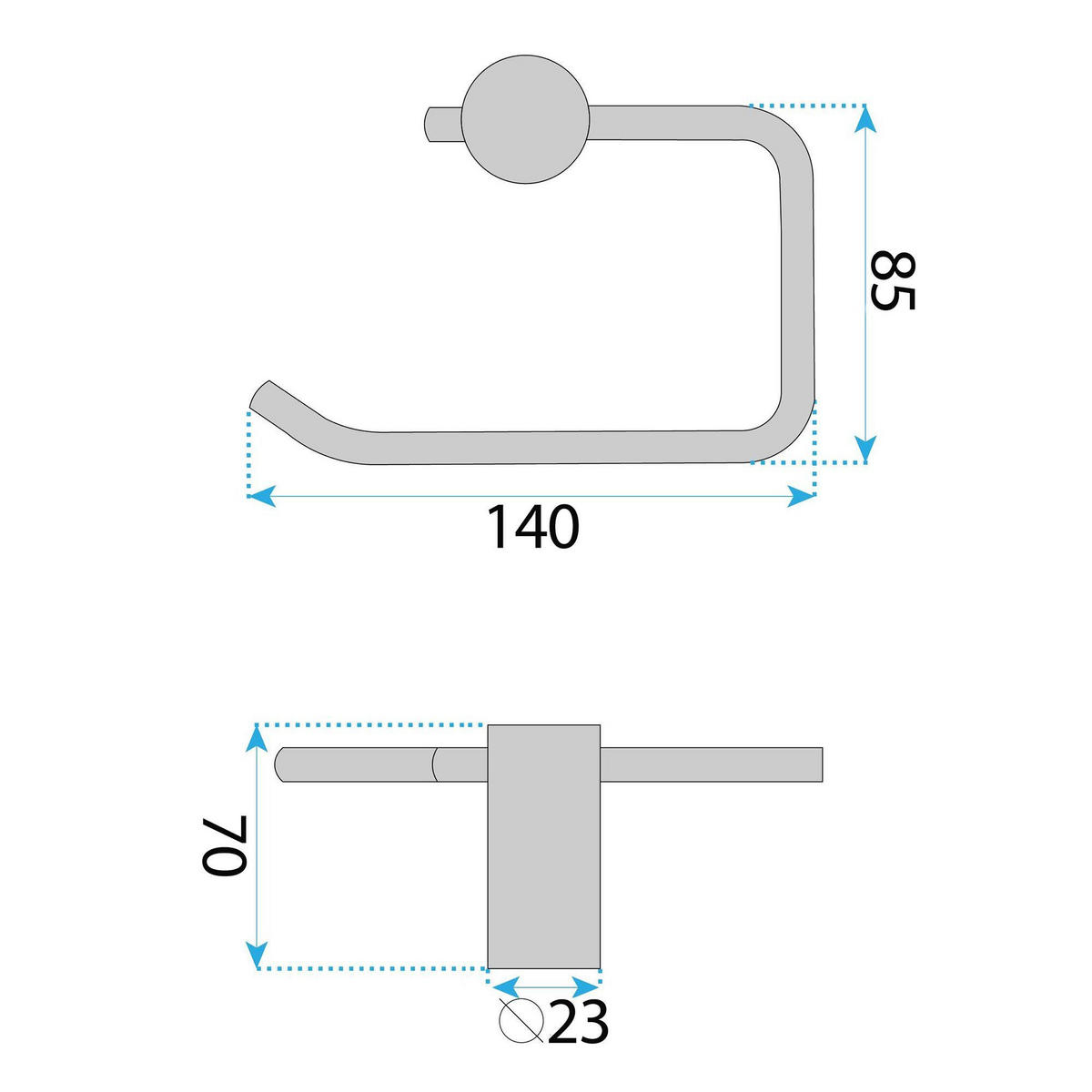 HALTER Für Toilettenpapier Rea A62309 Otto Chrome - Chromfarben, Metall (14/9.5/7cm) - REA