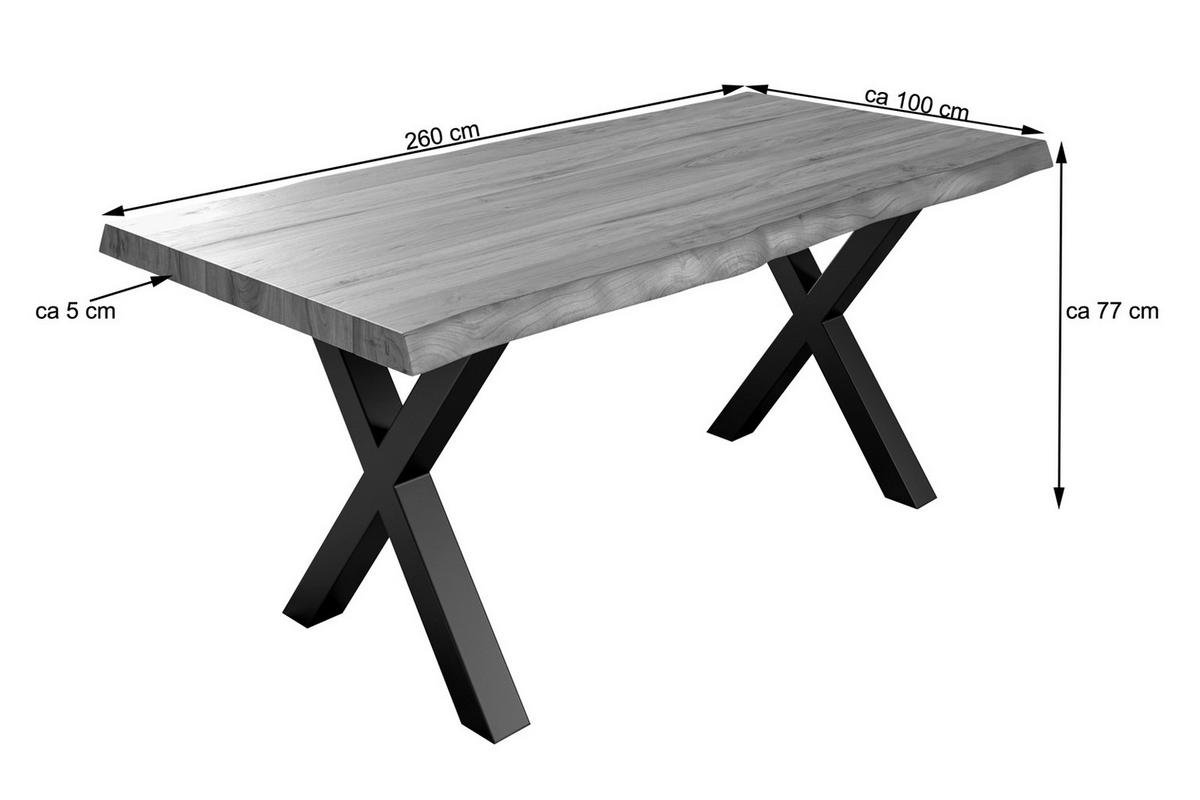ESSTISCH XEREZ - Beige/Schwarz, Holz/Metall (100/260/79cm) - SAM