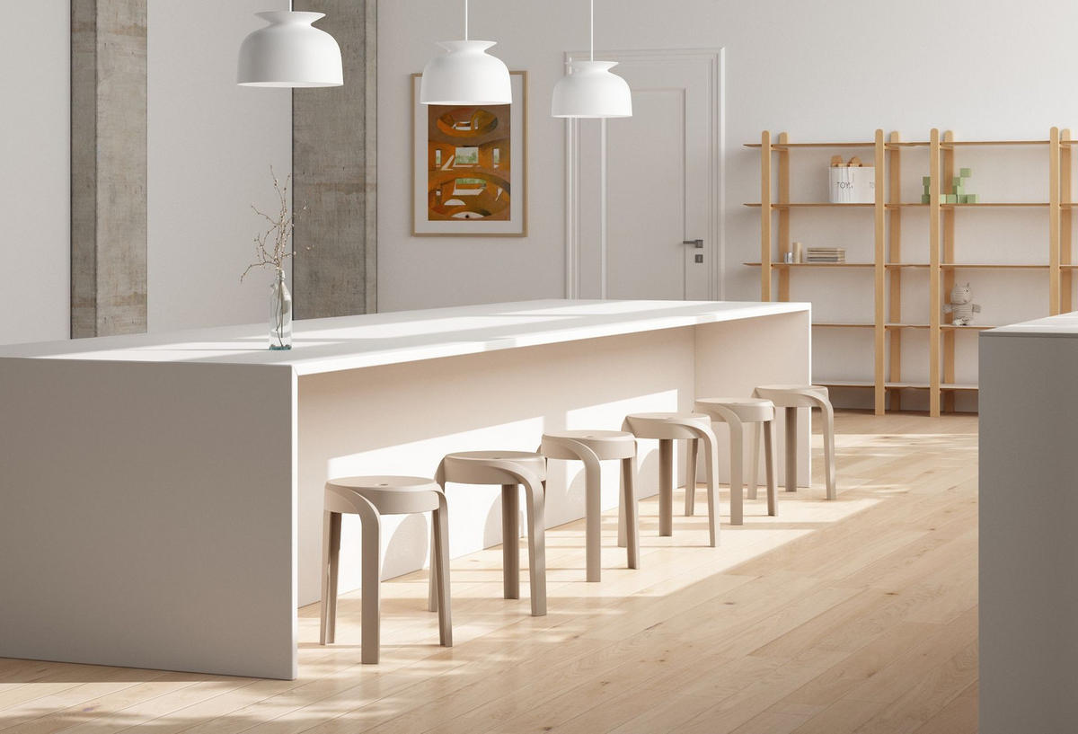 HOCKER POMPA beige - Beige, Kunststoff (36/45/35cm) - Légia Home
