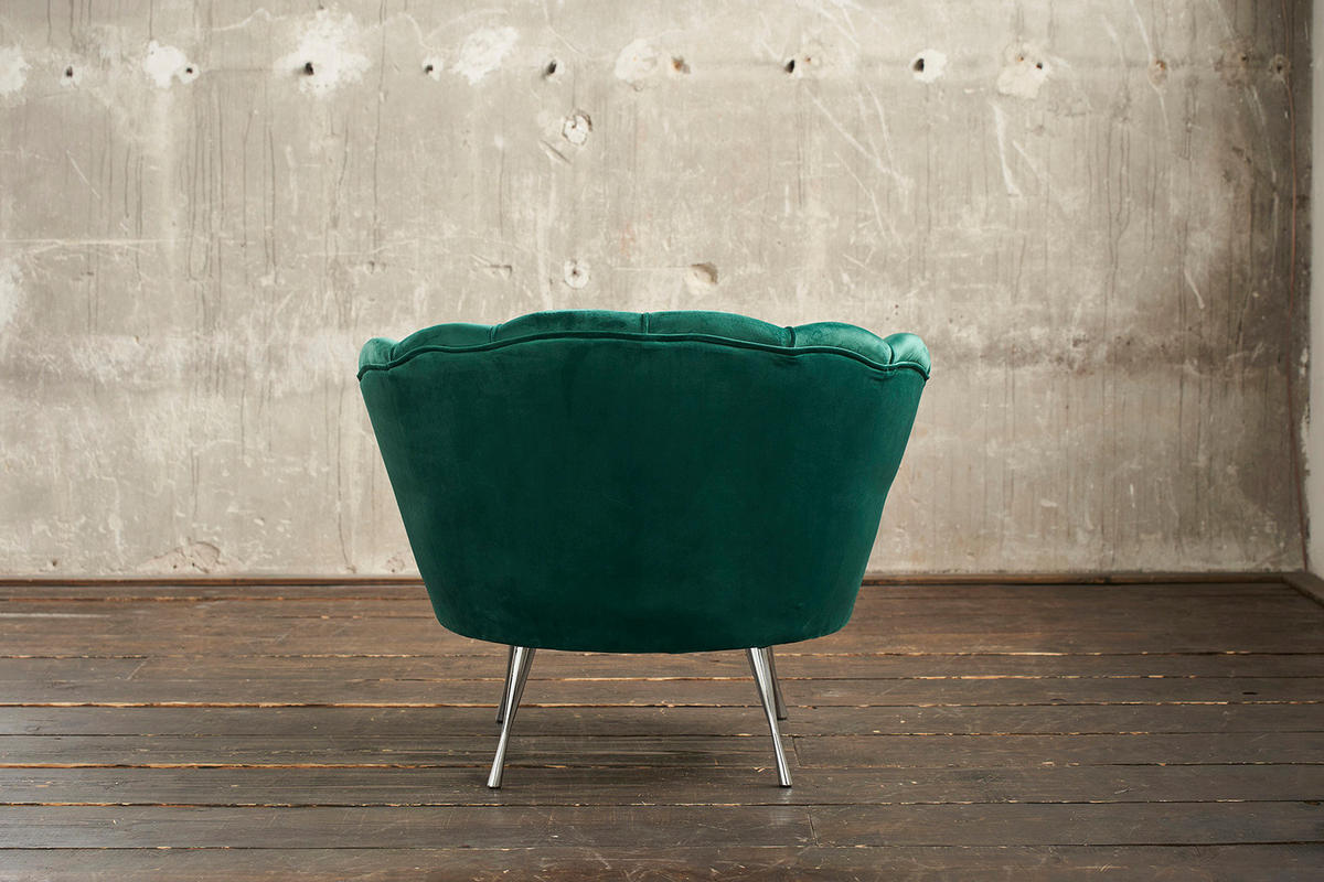 SESSEL NARLA Grün Velvet - Silberfarben/Grün, Textil (97/78/70cm) - KAWOLA
