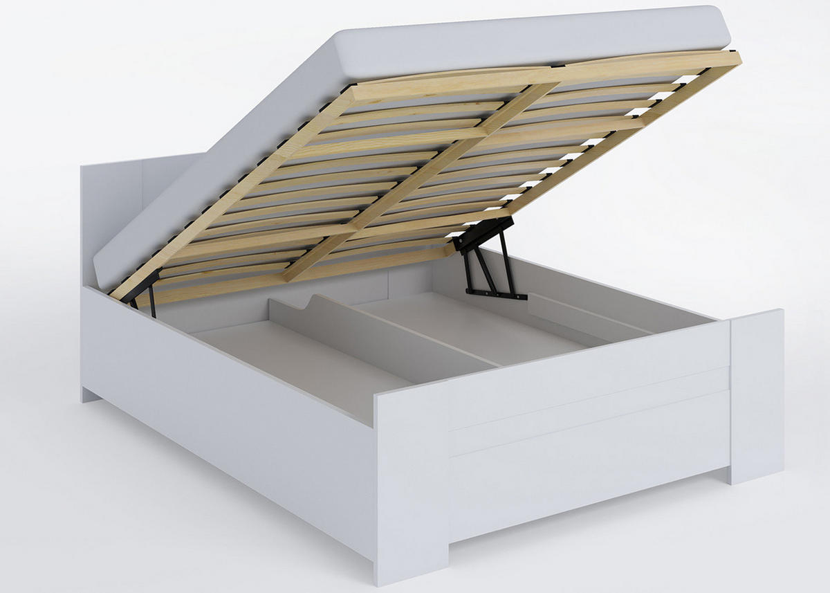DOPPELBETT Tamiza 160x200 mit lattenrost - Weiß, Holzwerkstoff (160/200cm) - Ravio