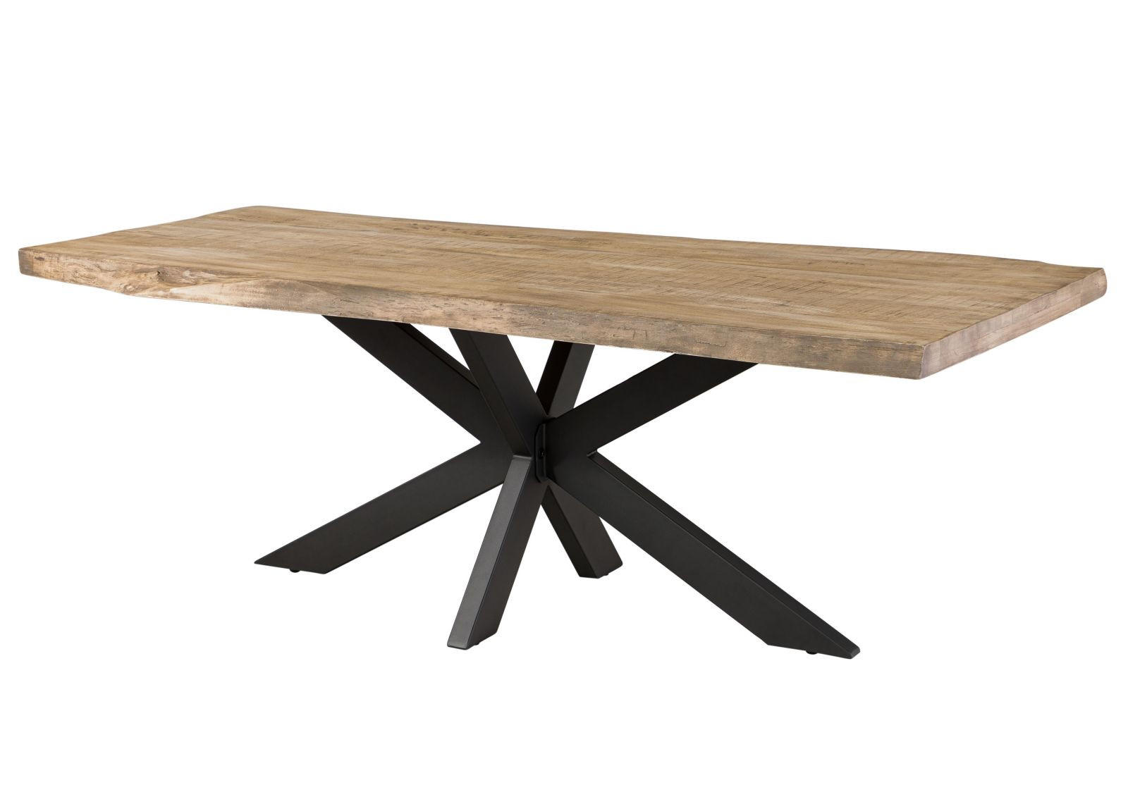 BAUMTISCH Mango 220x100x77 beige lackiert / Kreuzgestell anthrazit matt FREEFORM 5 - Beige, Holz (100/220/77cm) - Massivmoebel24